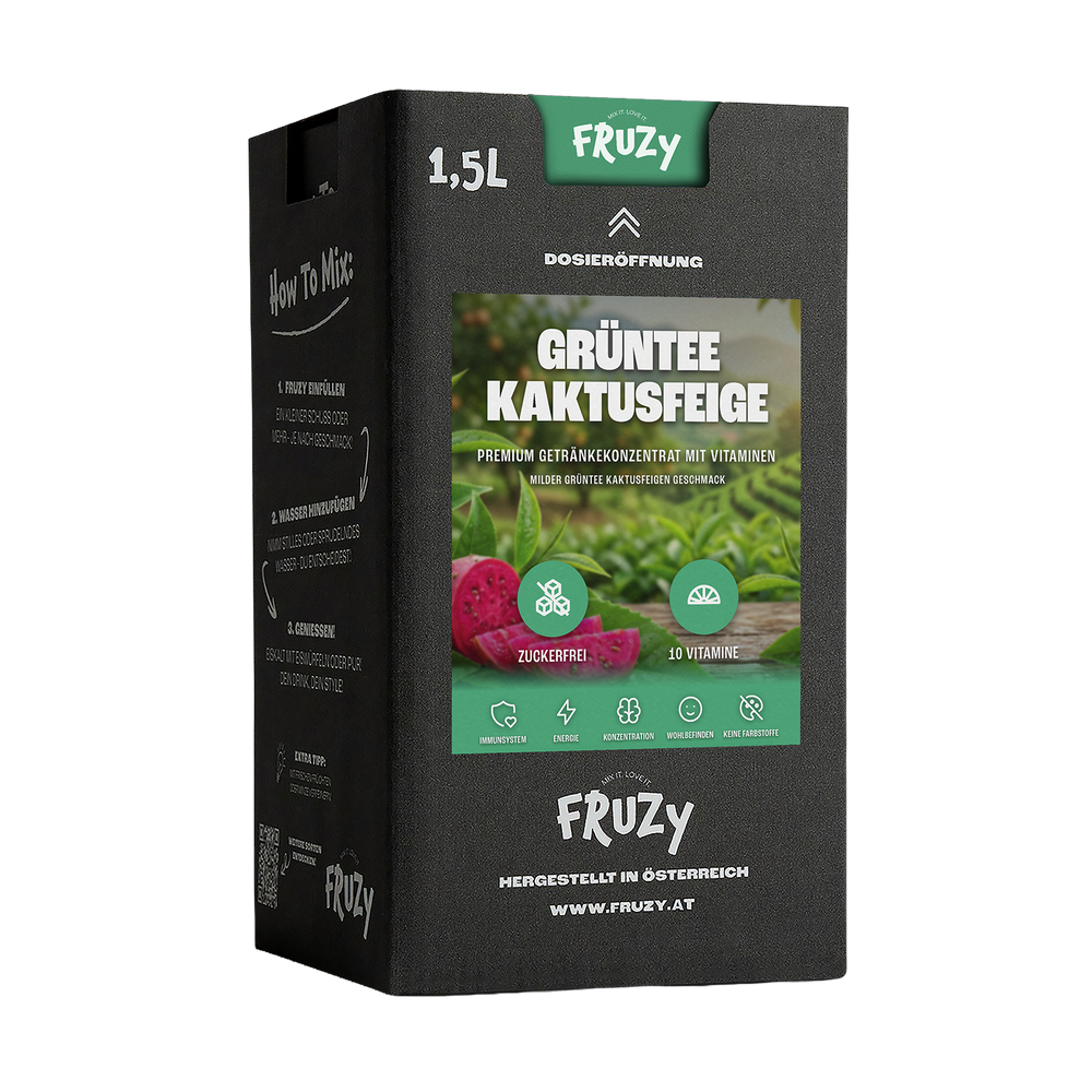 FRUZY Grüntee Kaktusfeige Fruchtsirup Grüntee & Kaktusfeige 1,5L – Einzelbox