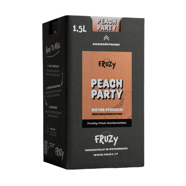 FRUZY Peach Party Fruchtsirup Eistee-Pfirsich 1,5L – Einzelbox