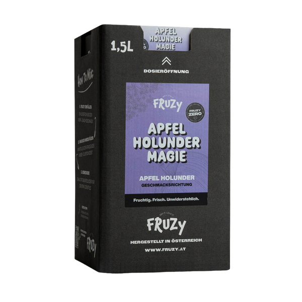 FRUZY ZERO Apfel-Holunder Magie Fruchtsirup ohne Zucker 1,5L – Einzelbox