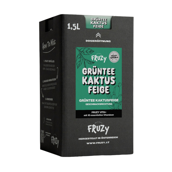 FRUZY ZERO VITA+ Grüntee-Kaktusfeige Fruchtsirup mit Vitaminen 1,5L – Einzelbox